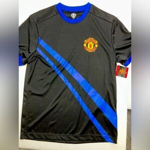 Manchester United Men’s T Shirt, Medium, Black/Blue, NWT
